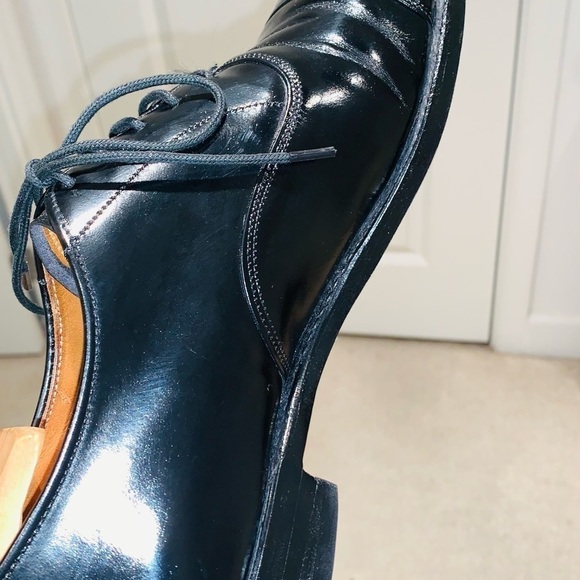 Premium Black Bespoke Cap Toe Oxfords. - Picture 11 of 16